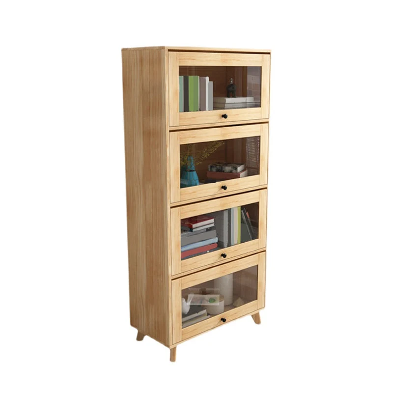 Libreria moderna legno con schienale chiuso, libreria standard con ripiani Clearhalo