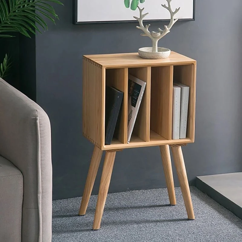 Libreria moderna legno massello con schienale chiuso e ripiani Clearhalo
