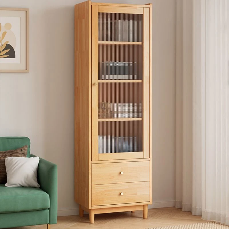 Libreria moderna legno massello con schienale chiuso e cassetti Clearhalo