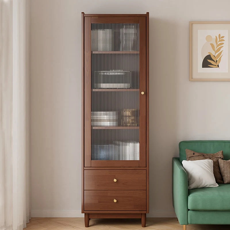 Libreria moderna legno massello con schienale chiuso e cassetti Clearhalo