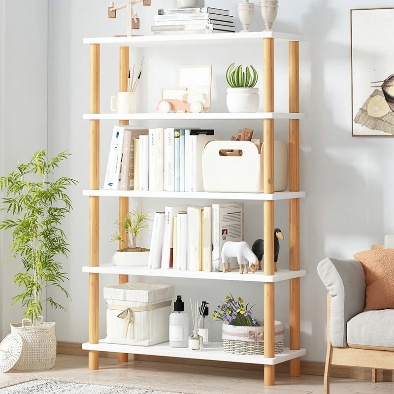 Libreria moderna legno standard con schienale aperto per sala studio Clearhalo