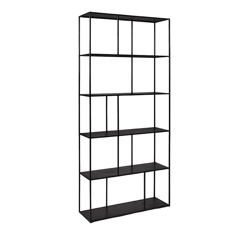 Libreria moderna metallo standard con schienale aperto per sala studio Clearhalo