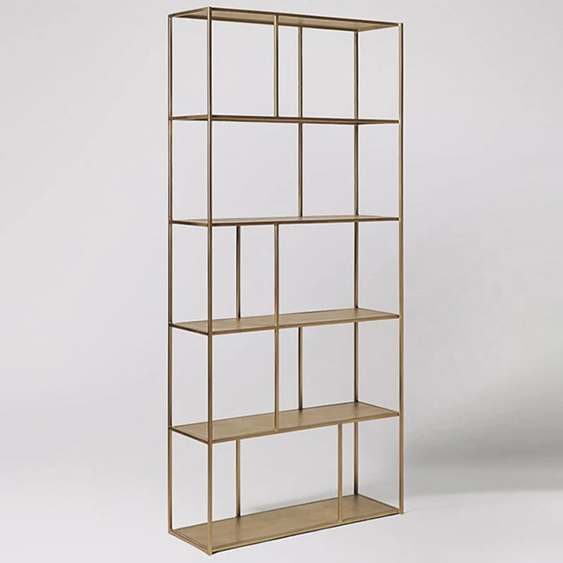 Libreria moderna metallo standard con schienale aperto per sala studio Clearhalo