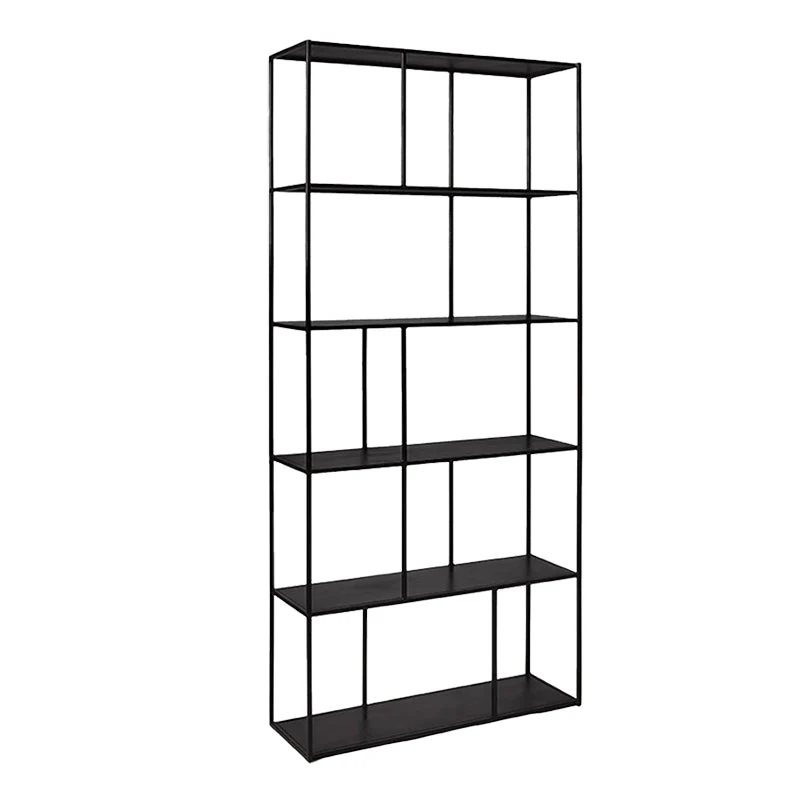 Libreria moderna metallo standard con schienale aperto per sala studio Clearhalo
