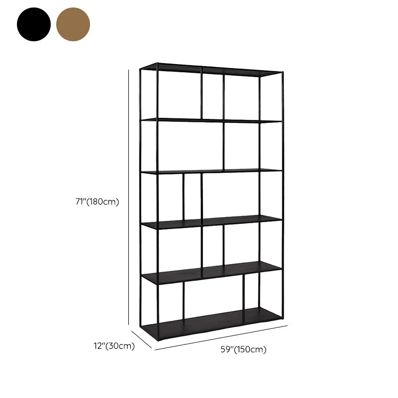 Libreria moderna metallo standard con schienale aperto per sala studio Clearhalo