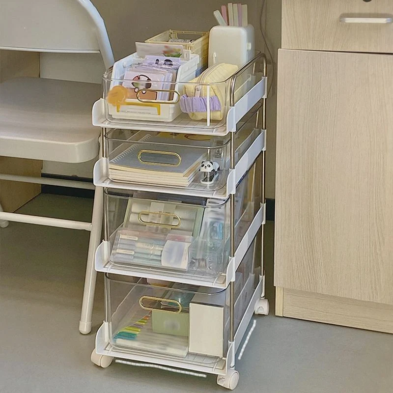 Libreria moderna plastica standard con schienale aperto per sala studio Clearhalo
