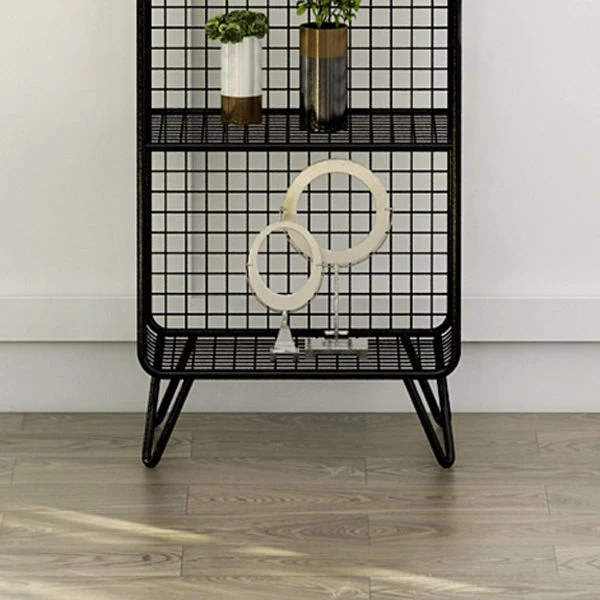 Libreria moderna standard metallo Libreria con schienale chiuso ferro dorato e nero Clearhalo