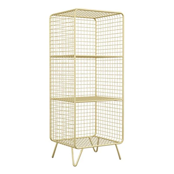 Libreria moderna standard metallo Libreria con schienale chiuso ferro dorato e nero Clearhalo