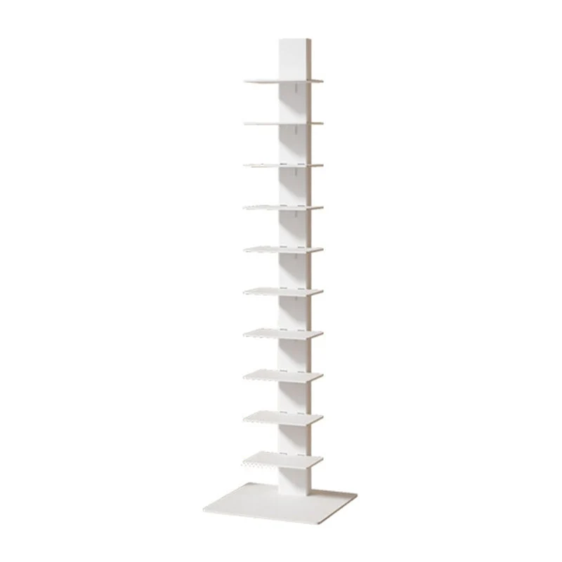 Libreria moderna verticale con schienale chiuso e ripiani metallo inclusi. Libreria inclusa Clearhalo