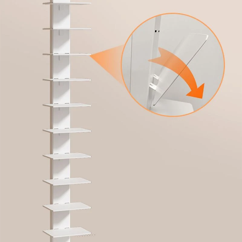 Libreria moderna verticale con schienale chiuso e ripiani metallo inclusi. Libreria inclusa Clearhalo
