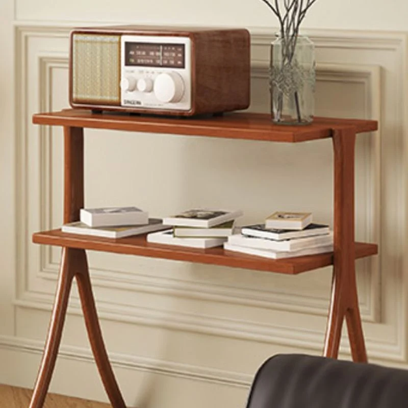 Libreria orizzontale con schienale aperto stile moderno con 2 ripiani Clearhalo