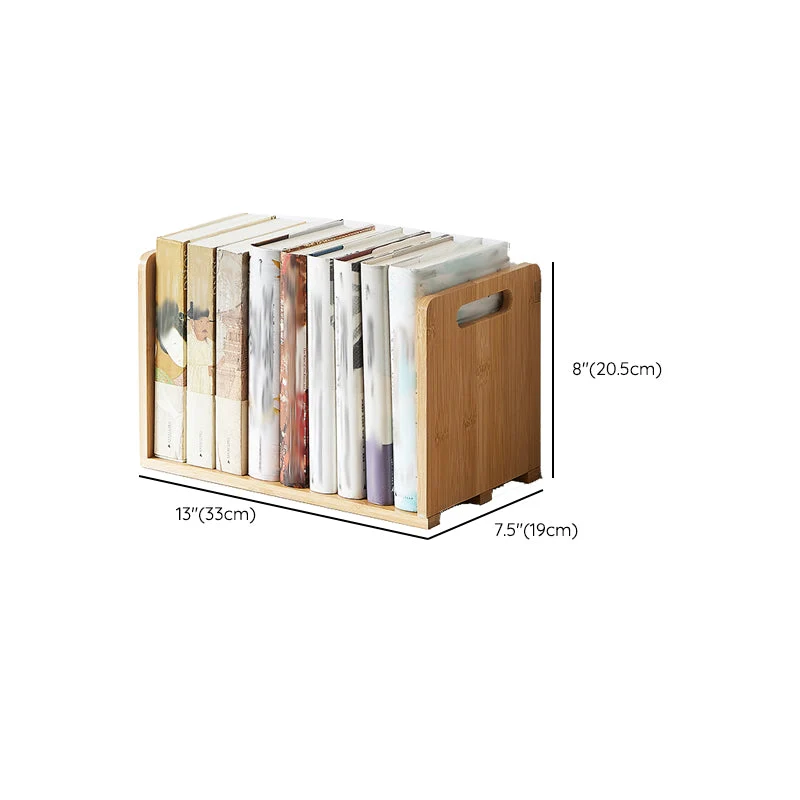 Libreria orizzontale contemporanea bambù con schienale aperto per uso domestico Clearhalo