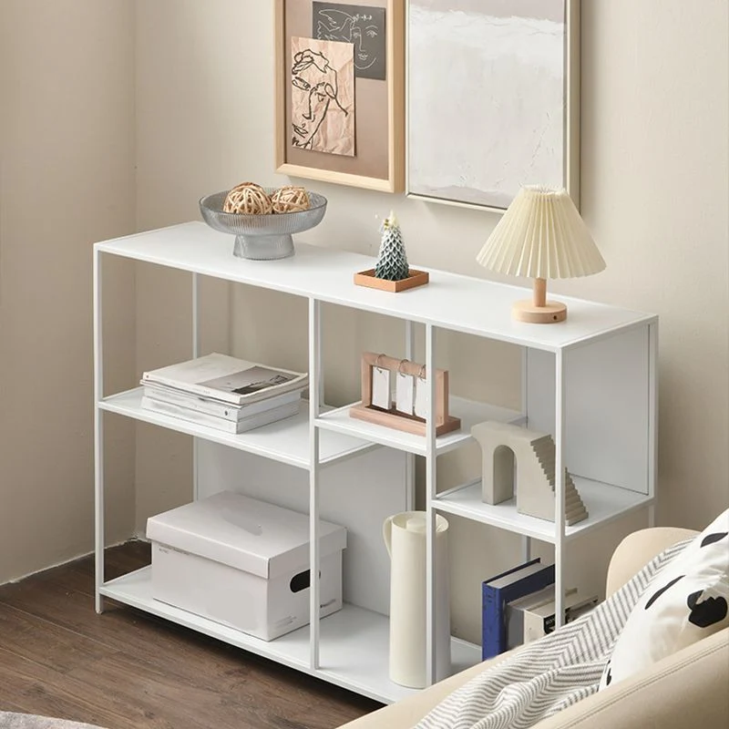 Libreria orizzontale metallo con schienale aperto stile moderno con ripiani Clearhalo