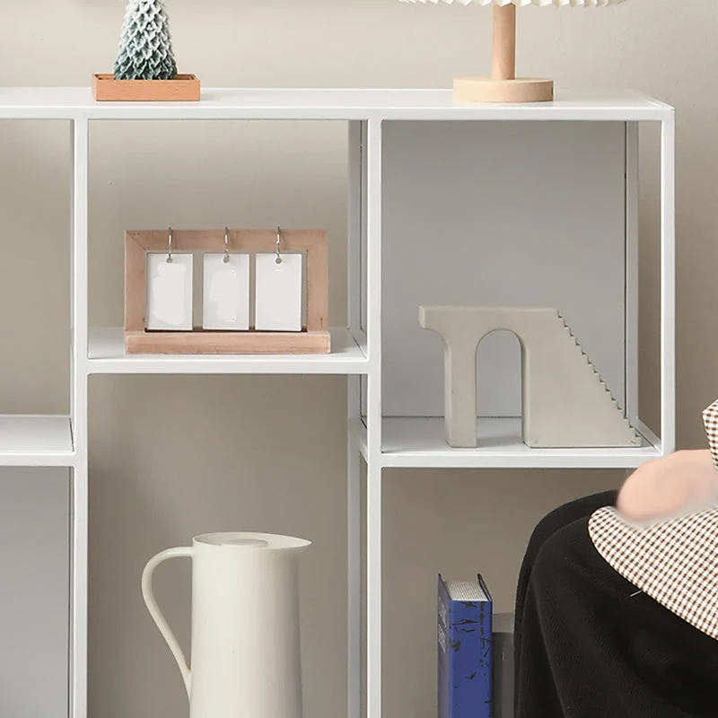 Libreria orizzontale metallo con schienale aperto stile moderno con ripiani Clearhalo