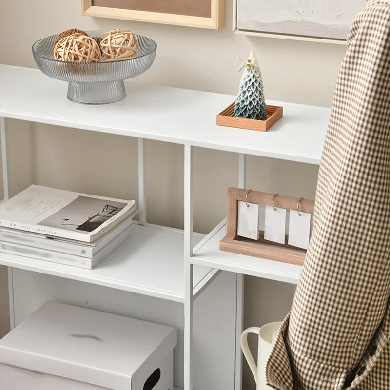 Libreria orizzontale metallo con schienale aperto stile moderno con ripiani Clearhalo