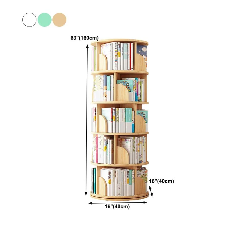 Libreria Rotonda Girevole Scaffale Portaoggetti Chiuso Legno per Ufficio Domestico, 16"/ 18" di Larghezza Clearhalo