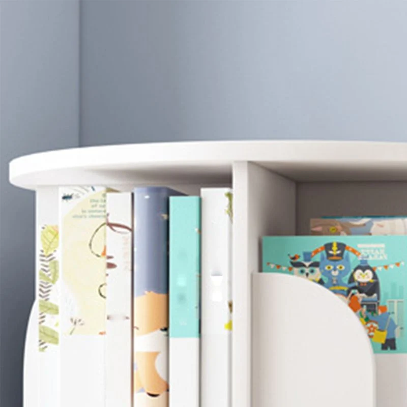Libreria Rotonda Girevole Scaffale Portaoggetti Chiuso Legno per Ufficio Domestico, 16"/ 18" di Larghezza Clearhalo