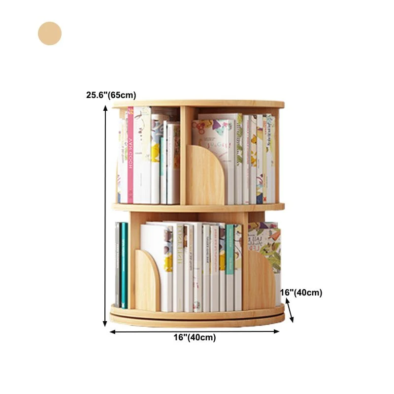 Libreria Rotonda Girevole Scaffale Portaoggetti Chiuso Legno per Ufficio Domestico, 16"/ 18" di Larghezza Clearhalo