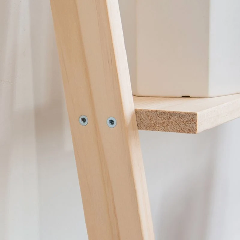 Libreria scala contemporanea legno massello con schienale aperto e ripiani Clearhalo