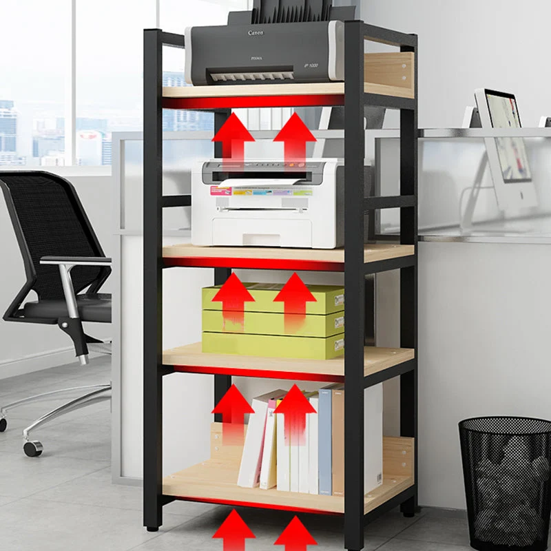 Libreria scandinava con schienale aperto e ripiani per l'home office Clearhalo
