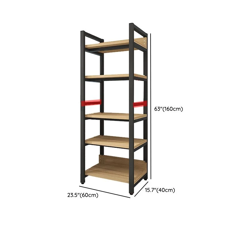Libreria scandinava con schienale aperto e ripiani per l'home office Clearhalo