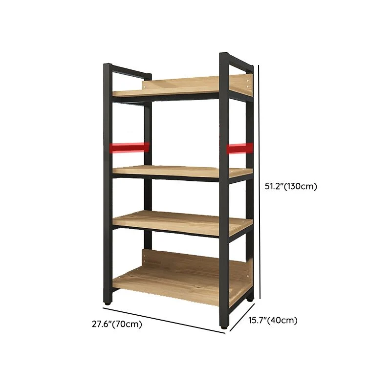 Libreria scandinava con schienale aperto e ripiani per l'home office Clearhalo