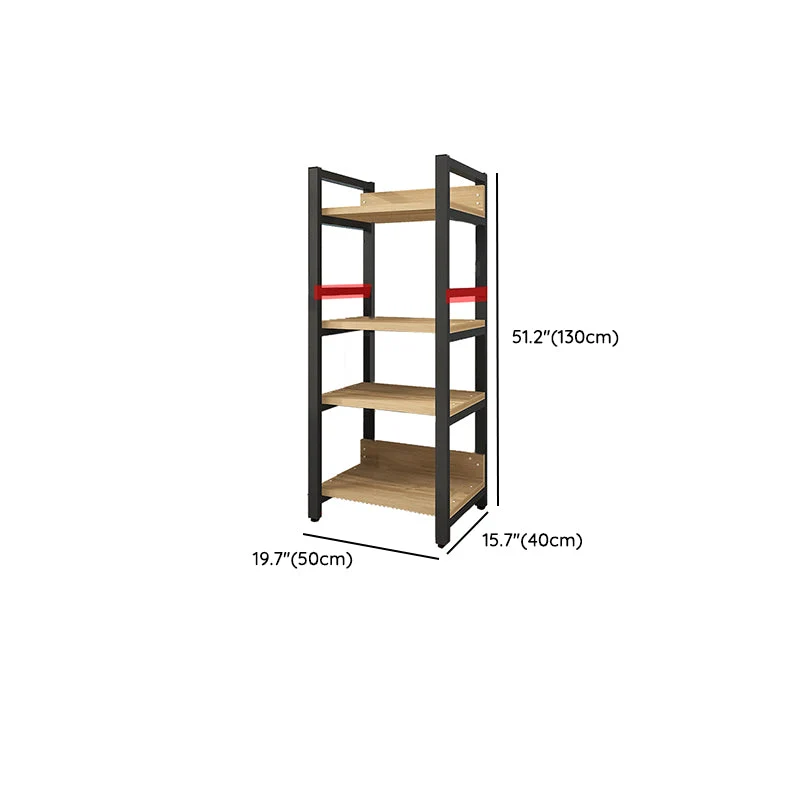 Libreria scandinava con schienale aperto e ripiani per l'home office Clearhalo