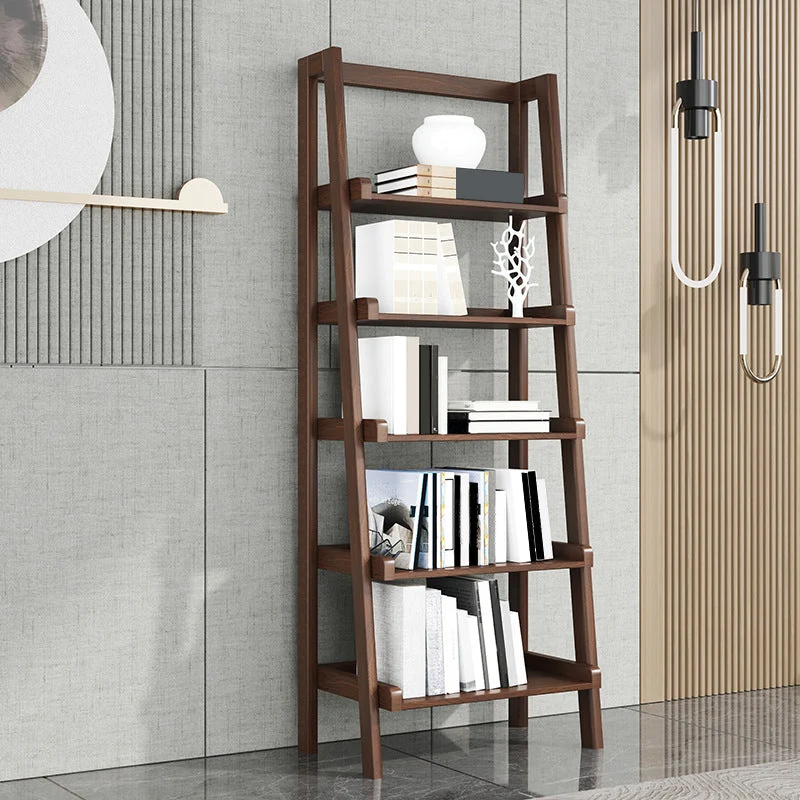 Libreria scandinava standard legno con schienale aperto per sala studio Clearhalo