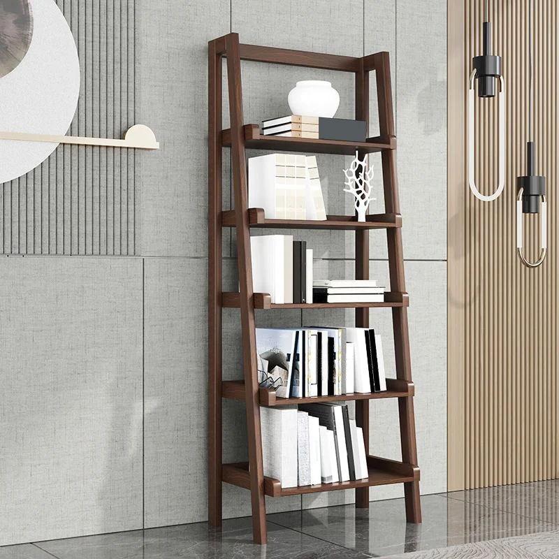 Libreria scandinava standard legno con schienale aperto per sala studio Clearhalo