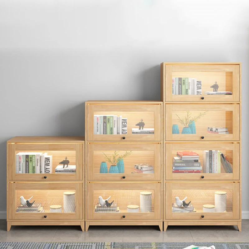 Libreria scandinava standard legno con schienale chiuso per sala studio Clearhalo