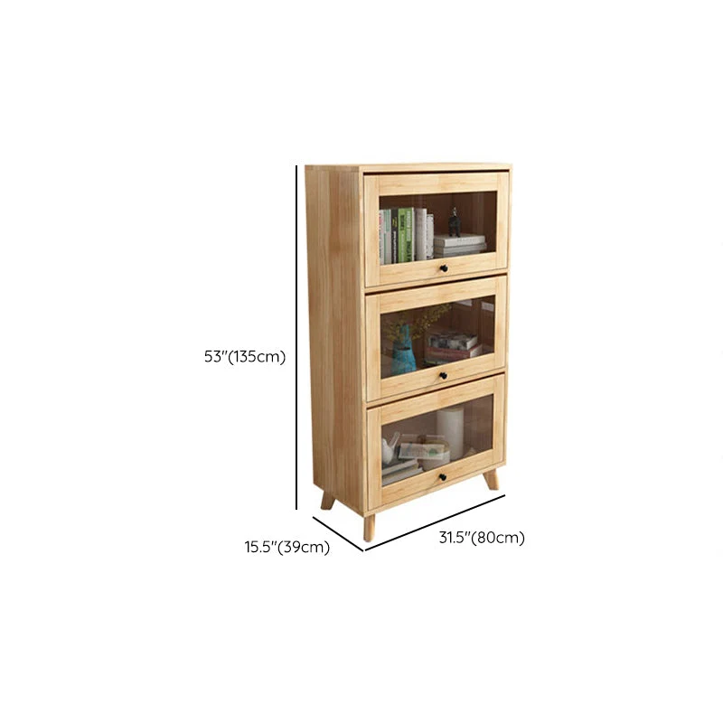 Libreria scandinava standard legno con schienale chiuso per sala studio Clearhalo