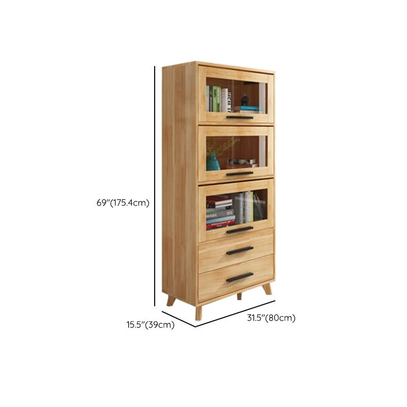 Libreria scandinava standard legno con schienale chiuso per sala studio Clearhalo