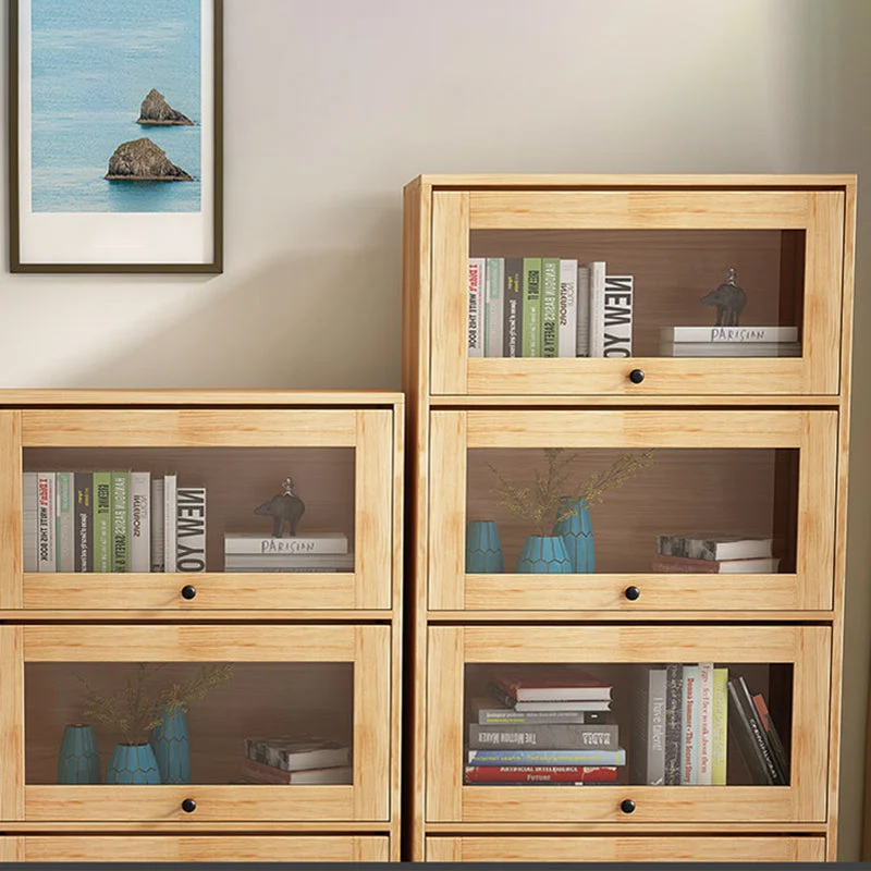 Libreria scandinava standard legno con schienale chiuso per sala studio Clearhalo