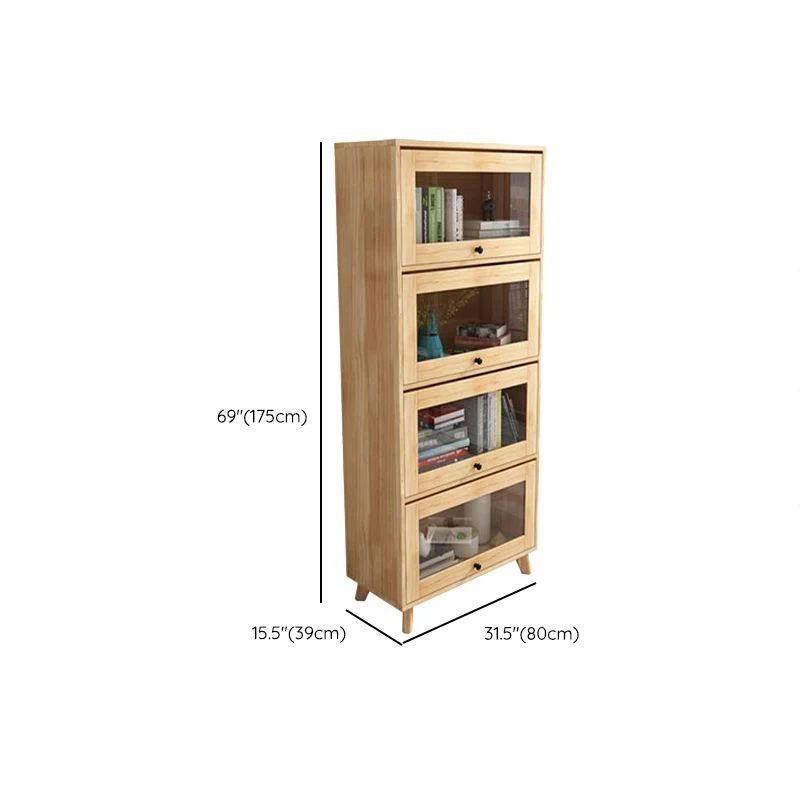 Libreria scandinava standard legno con schienale chiuso per sala studio Clearhalo