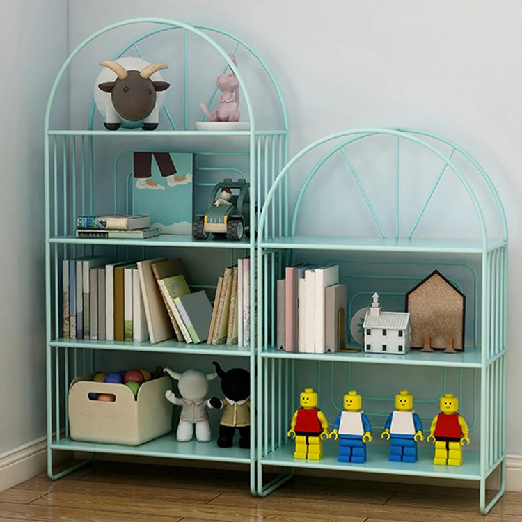 Libreria scandinava standard metallo con schienale aperto e ripiani Clearhalo