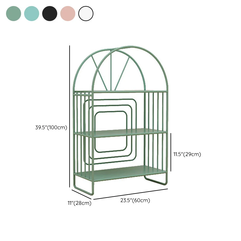 Libreria scandinava standard metallo con schienale aperto e ripiani Clearhalo
