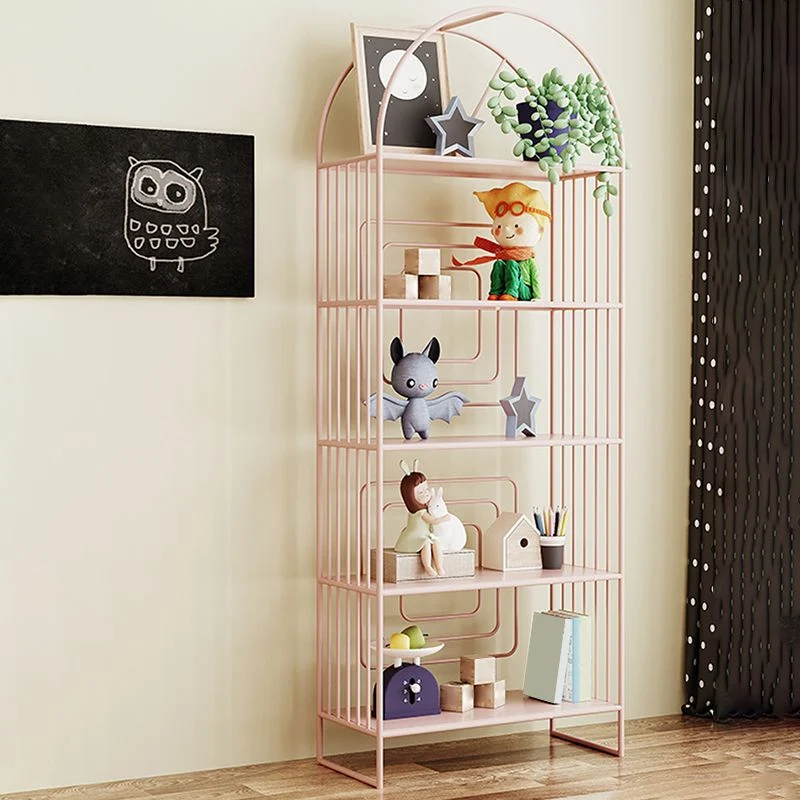 Libreria scandinava standard metallo con schienale aperto e ripiani Clearhalo