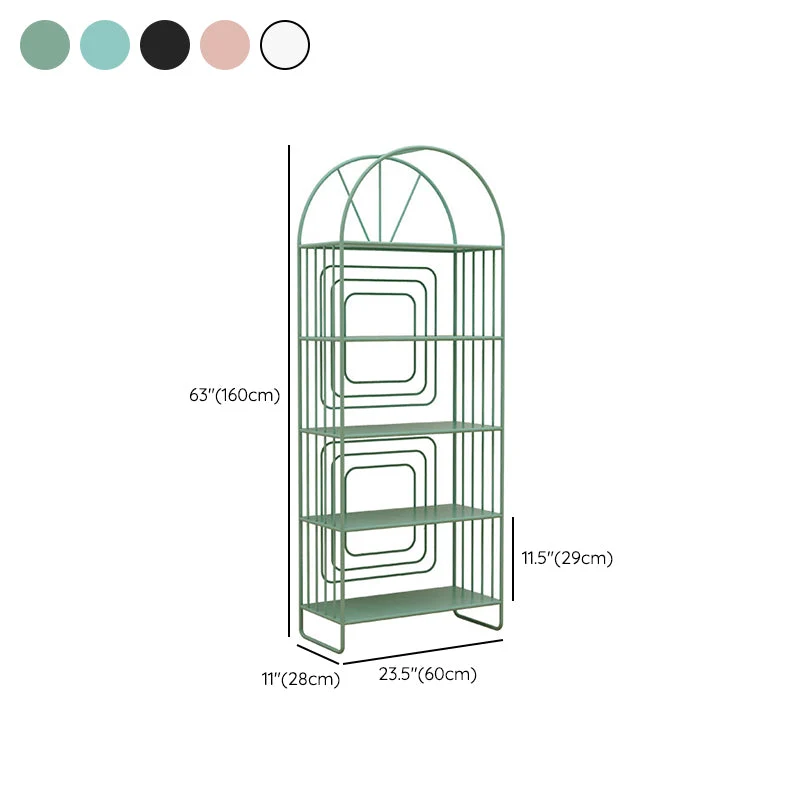 Libreria scandinava standard metallo con schienale aperto e ripiani Clearhalo