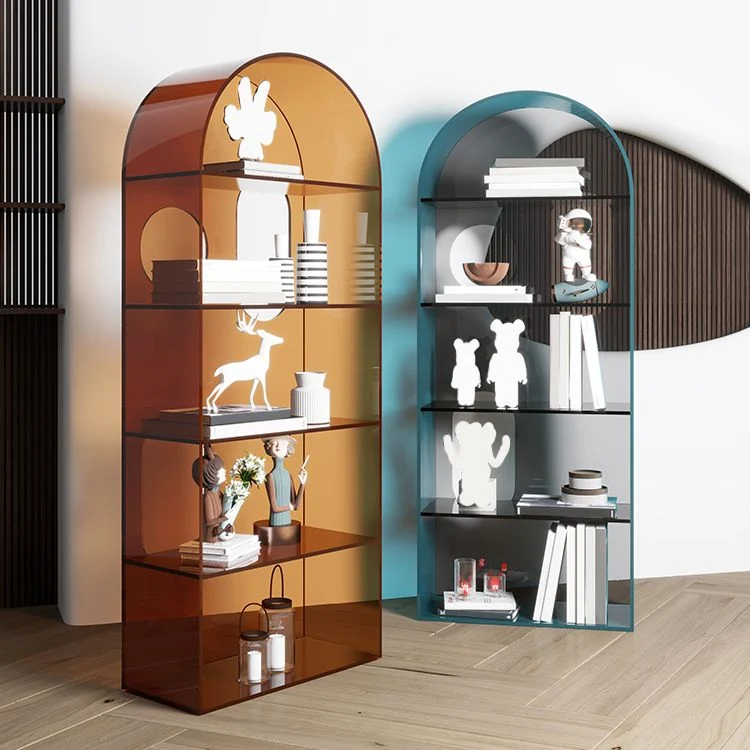 Libreria standard acrilico con schienale chiuso e ripiani rettangolari Clearhalo
