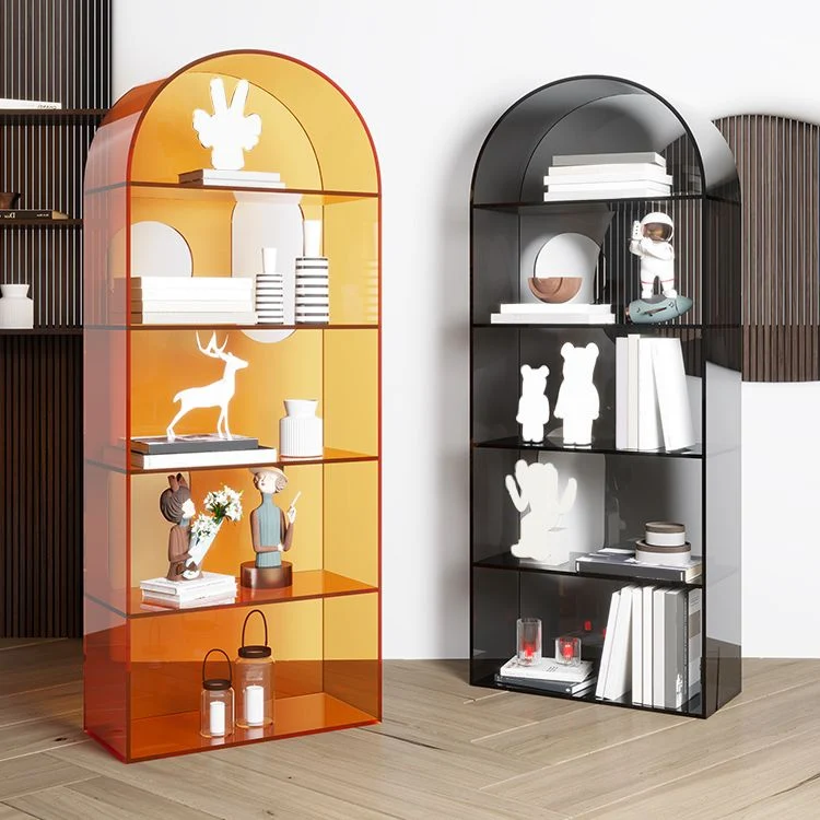 Libreria standard acrilico con schienale chiuso e ripiani rettangolari Clearhalo