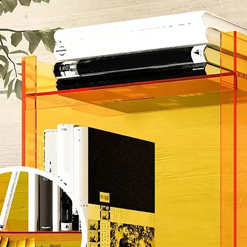 Libreria standard acrilico verticale Glam 4/5 ripiani, libreria con schienale chiuso Clearhalo