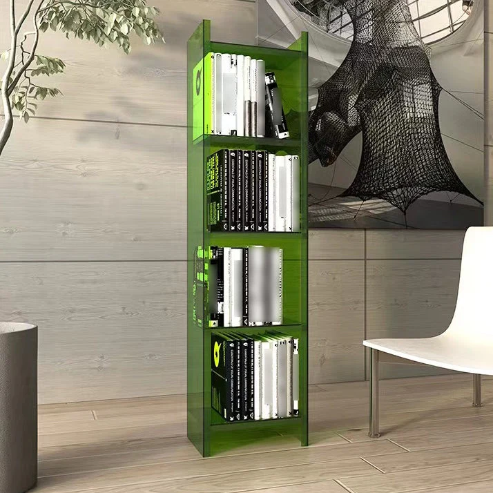 Libreria standard acrilico verticale Glam 4/5 ripiani, libreria con schienale chiuso Clearhalo
