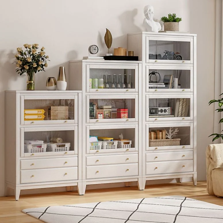 Libreria standard bianca Libreria moderna legno con armadietti Clearhalo