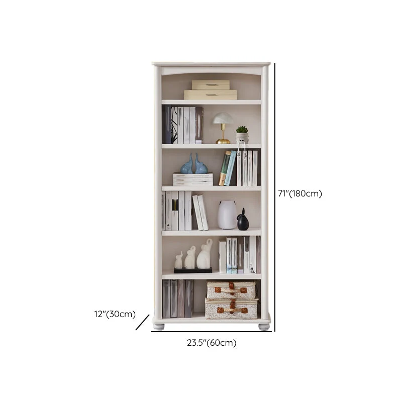 Libreria standard bianco puro Scaffale moderno legno con ripiani Clearhalo