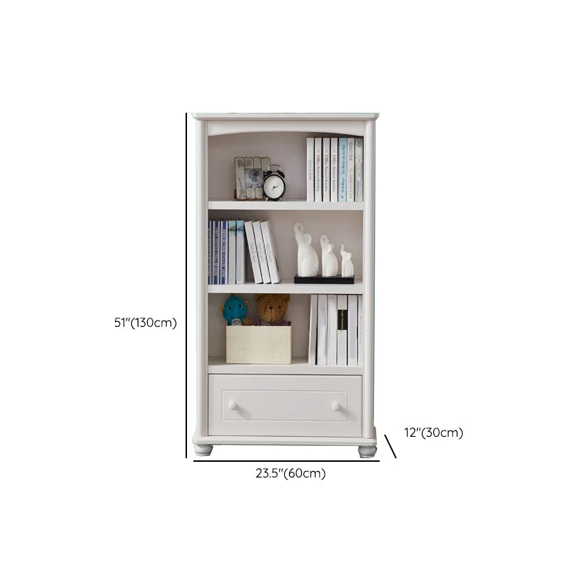 Libreria standard bianco puro Scaffale moderno legno con ripiani Clearhalo