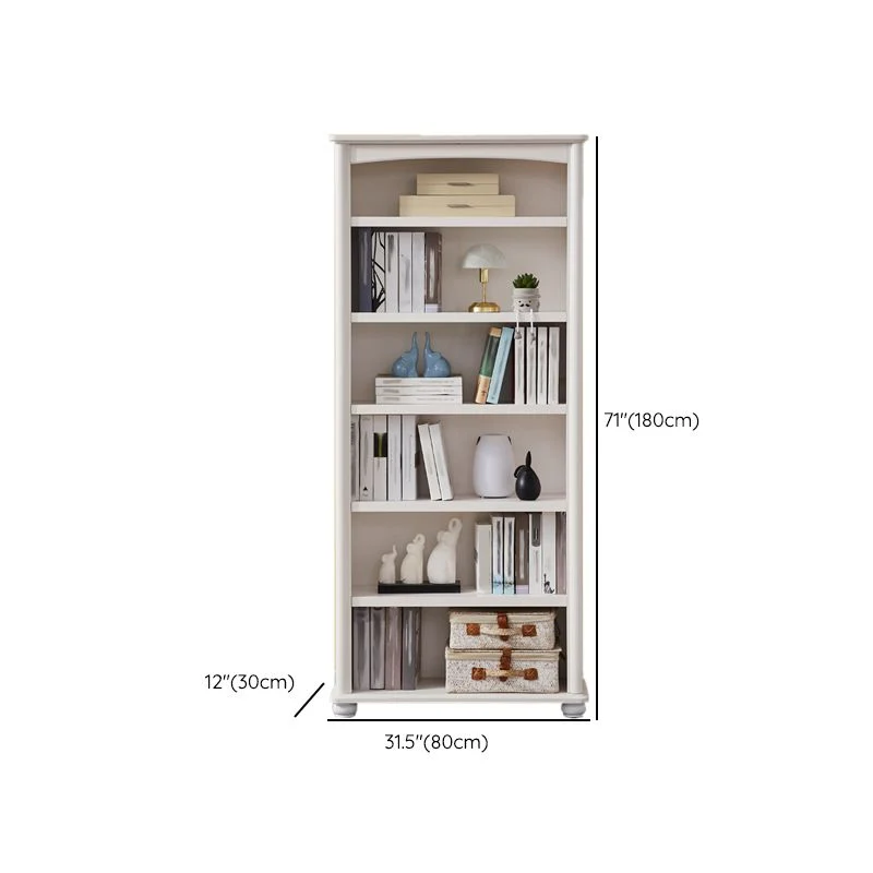 Libreria standard bianco puro Scaffale moderno legno con ripiani Clearhalo