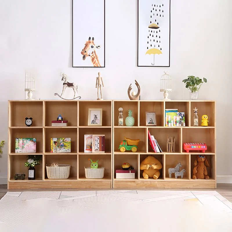 Libreria standard contemporanea Libreria legno naturale con ripiani Clearhalo