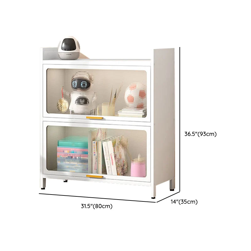 Libreria standard Glam con schienale chiuso metallo e armadietti Clearhalo