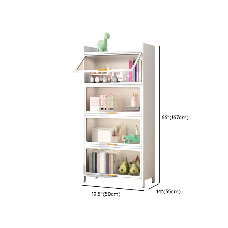 Libreria standard Glam con schienale chiuso metallo e armadietti Clearhalo