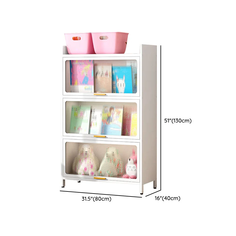 Libreria standard Glam con schienale chiuso metallo e armadietti Clearhalo